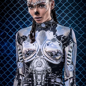 Costume da Cyborg, Costume da Halloween da Donna, Costume da Robot da Donna, Costume da Halloween da Donna, Costumi da Donna, Costumi di Coppia, Costume da Robot