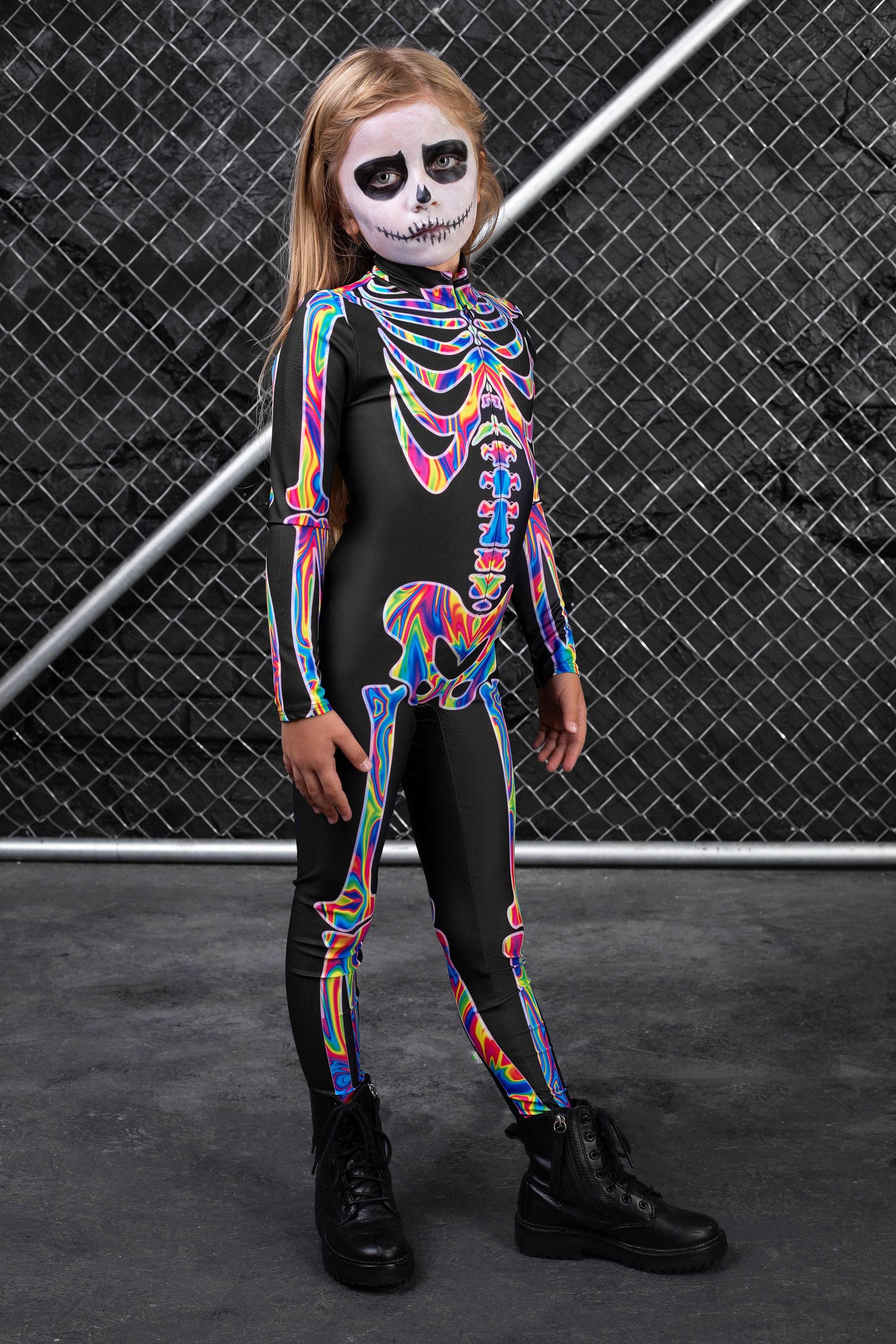 Rubies Candy Skelett Kinderkostüm Mit Jumpsuit Und Maske, Größe S–L