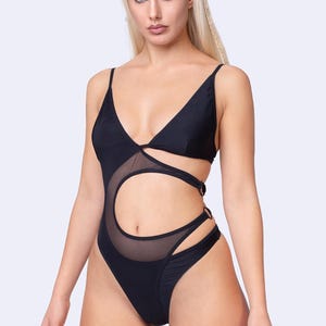 Body sexy per donna, body nero donna rave, body rave donna, body da festa, stile festival donna unico, abito nero donna