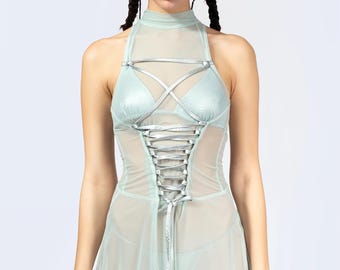 green emerald velvet dress Glamorous Celebrity Dresses A Line Cut Out Elegant See Through Chiffon Festival Dress