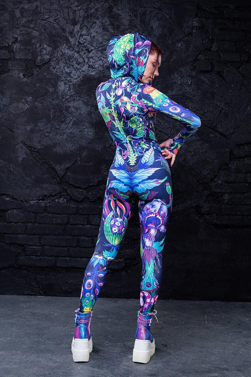 Trippy Bodysuit, Psychedelic Clothing, Psychedelic Bodysuit, Trippy Clothing, Rave Bodysuit, Cosplay Costume, Psychedelic Catsuit, Rave Wear