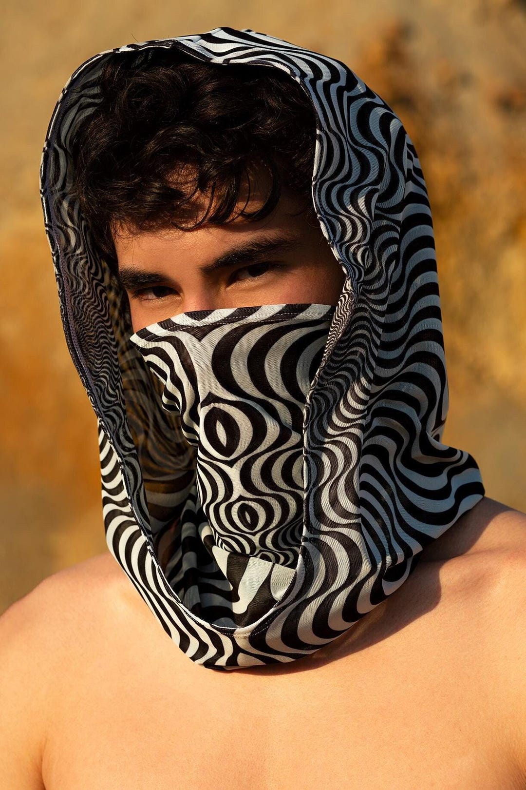 Festival Accessories, Rave Double Side Hood, Party Mesh Hood, Burning ...