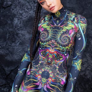 Festival Bodysuit, Rave Outfit, Psychedelic Clothing, Rave Bodysuit, Burning Man Costume, Festival Outfit, Psy Clothing, Rave Wear,