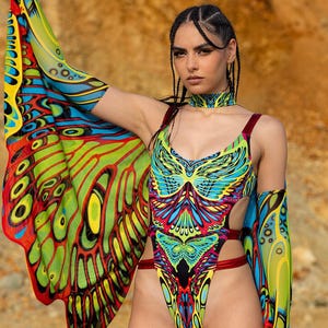 Rave Bodysuit, Burning Man Costume, Party Bodysuit, Rave Outfit, Festival Clothing Woman, Festival Outfit, Rave Clothing, Festival Clothes