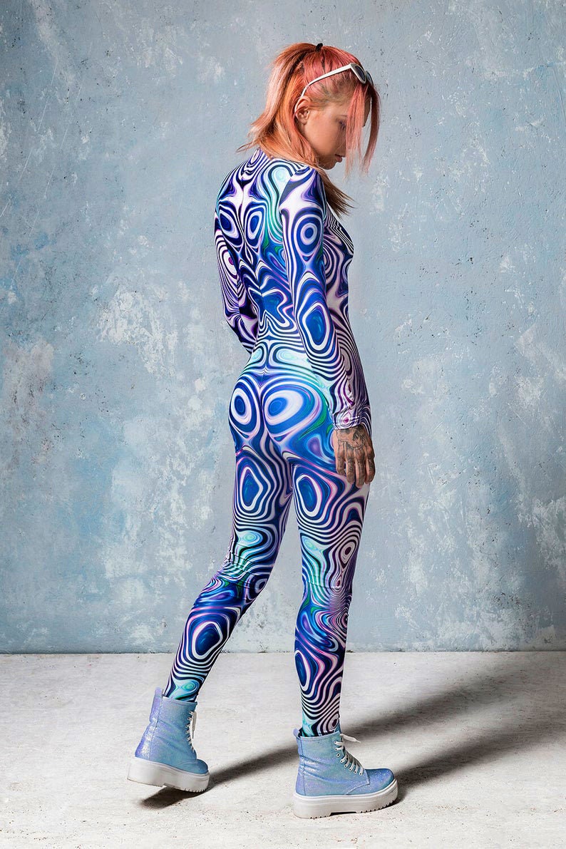 Festival Clothing Women, Burning Man Clothing Women, Rave Clothing, Festival Bodysuit, Rave Outfit, Sexy Rave Bodysuit, Psychedelic Clothing image 4