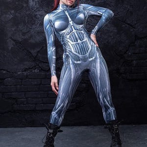 Cyberpunk Clothing, Robot Costume Women, Cyberpunk Costume, Sexy Robot Costume, Halloween Costume Woman, Halloween Bodysuit, Rave Outfit
