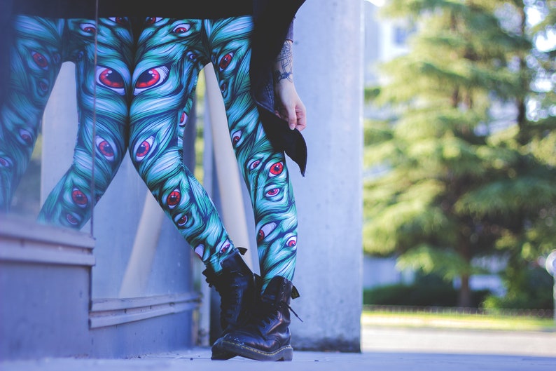 Pin-Up Clothing Printed Leggings Festival Leggings Pastel Goth Womens Leggings Leggings Printed Boho Leggings Women Gothic Leggings