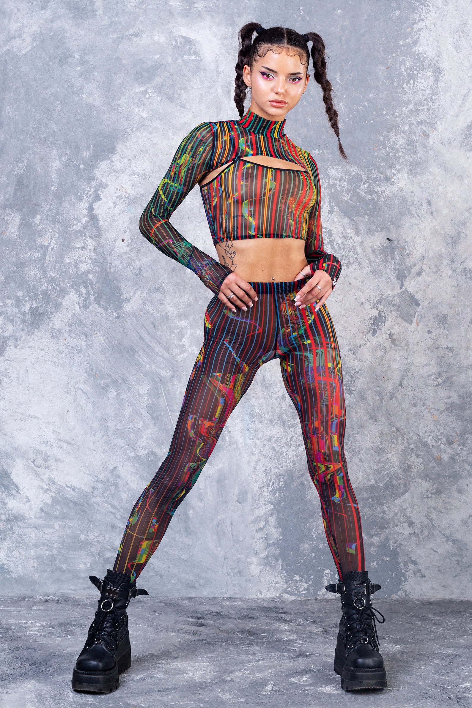 Rave Mesh Set Rave Crop Top Mesh Shrug Top Mesh Bolero - Etsy