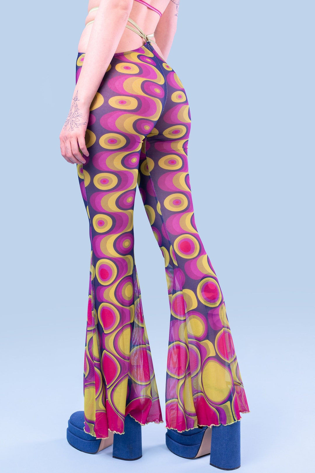Splash Bell Bottom Mesh Pants