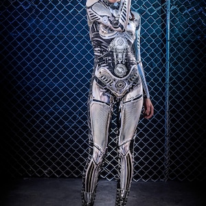Festival-Kostüme für Frauen, futuristische Kleidung, Rave-Kostüm für Frauen, Roboter-Kostüm, Roboter-Paar-Kostüme, Festival-Kostüme Frauen Bild 2