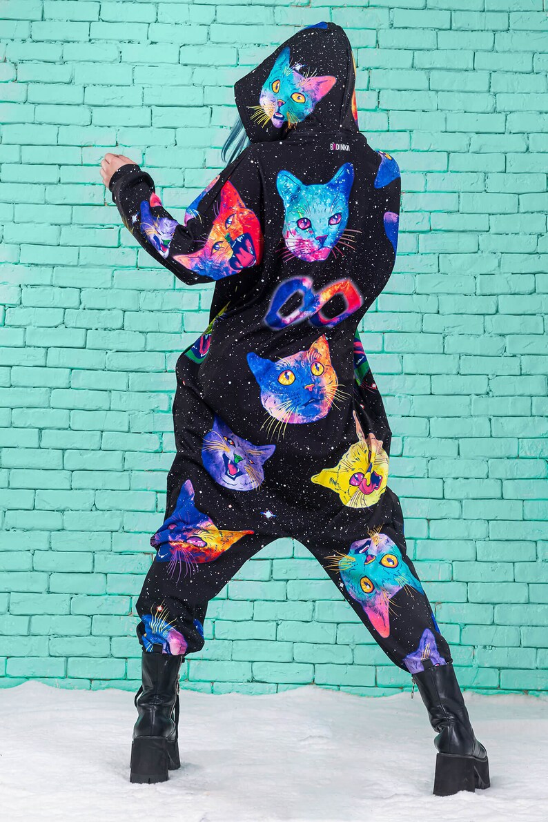 Onesie Adult Kawaii Clothing Funny Cat Costume Cat Lover Etsy