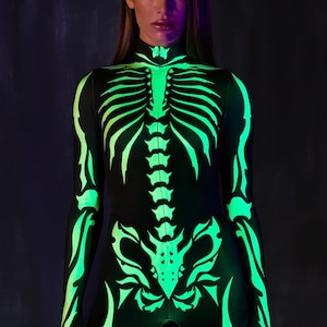 UV Light Reactive Bodysuit, Black Light Reactive Costume, Neon Green Costume, Halloween Costume, Halloween Costume Women, Halloween Clothing
