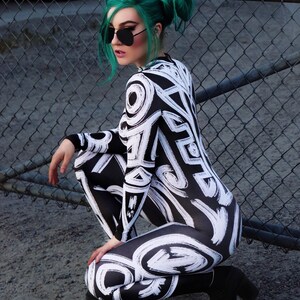 Rave Bodysuit, Festival Bodysuit, Rave Outfit, Rave Clothing, Burning Man Clothing, Women&#39;s Bodysuit, Tribal Bodysuit, Rave Costume Women