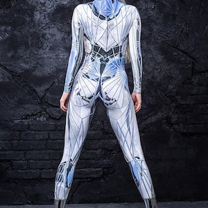 Festival Costumes For Women, Futuristic Clothing, Rave Costume For Women, Festival Costumes Women, Womens Rave Bodysuit, Rave Bodysuit Women image 6