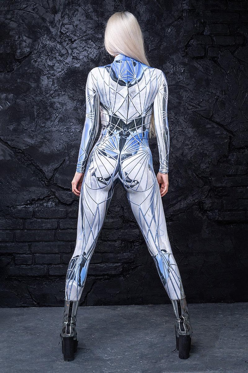 Festival Costumes For Women, Futuristic Clothing, Rave Costume For Women, Festival Costumes Women, Womens Rave Bodysuit, Rave Bodysuit Women image 6