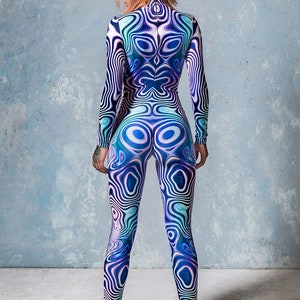 Festival Clothing Women, Burning Man Clothing Women, Rave Clothing, Festival Bodysuit, Rave Outfit, Sexy Rave Bodysuit, Psychedelic Clothing image 2