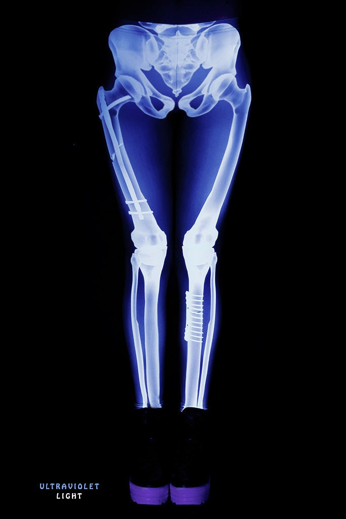 X-Ray Leggings, Glow in The Dark Leggings, Skeleton Leggings, Hallowe…