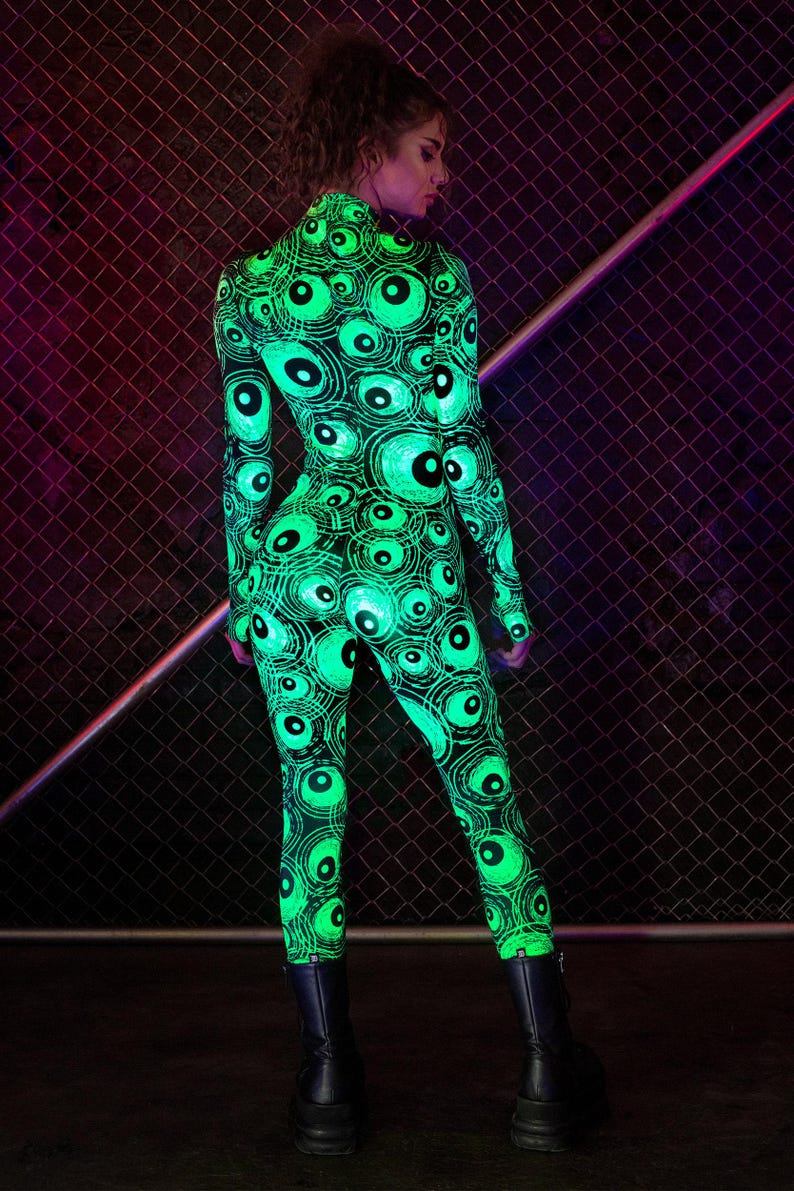 Neon Costume Uv Black Light Reactive Costume Green Neon Costume Rave
