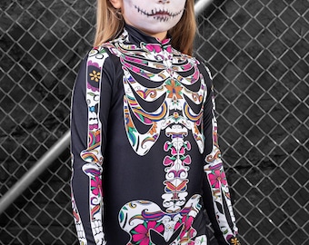 Disfraz de esqueleto para niños, disfraz de esqueleto para niñas, disfraz de Halloween para niñas, disfraces de Halloween para niños, disfraces familiares
