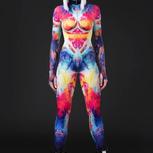 Festival Bodysuit For Women, Rave Costume Women, Rave Catsuit, Festival Clothing, Rave Clothing, Burning Man Clothing Women, Rave Bodysuit