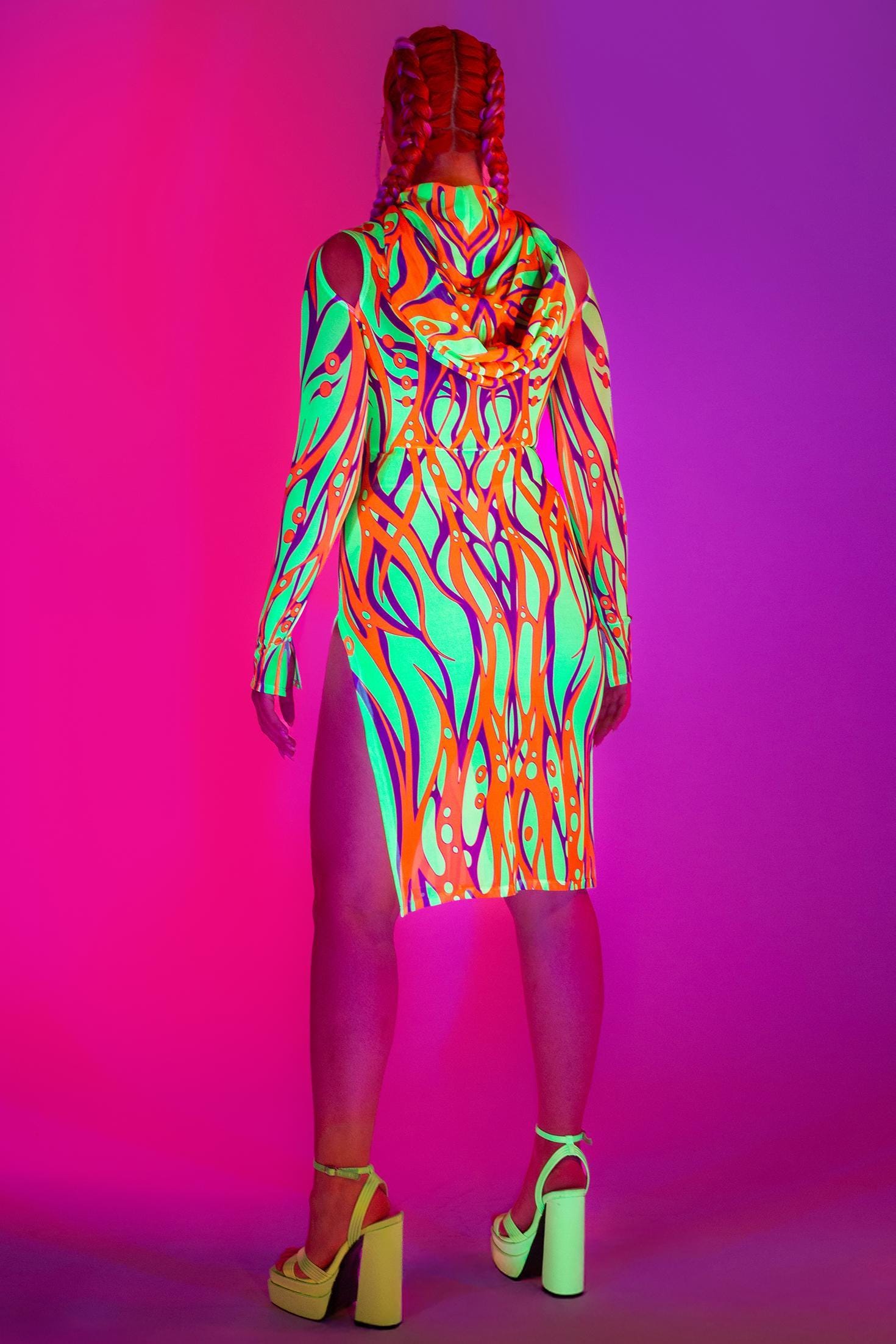 green emerald velvet dress Neon Jungle T-Shirt Dress | Midi Shirt Dress | Festival Tshirt Dress