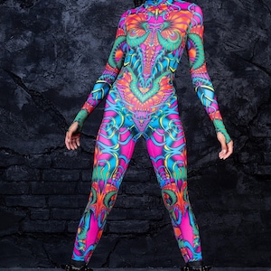Fractal Costume, Festival Outfit Women, Rave Bodysuit, Festival Outfit, Rave Wear, Psychedelic Clothing, Burning Man Clothing, Rave Outfit