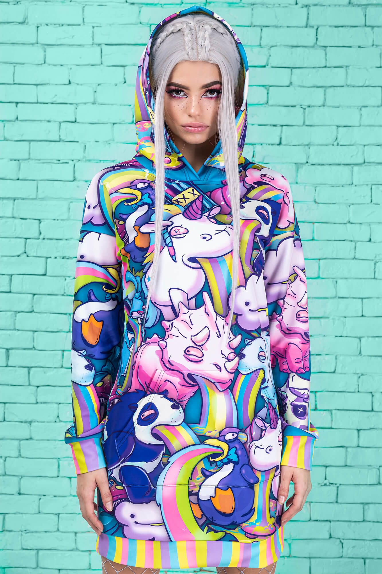 Pink Rainbow Sweatshirt Womens Rainbow 