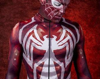 Spiderman-dräkt herr, Spiderman Cosplay herr, Venom Cosplay-dräkt för män, Superhjältedräkt herr, Spider-Man-dräkt, Venom-dräkt herr