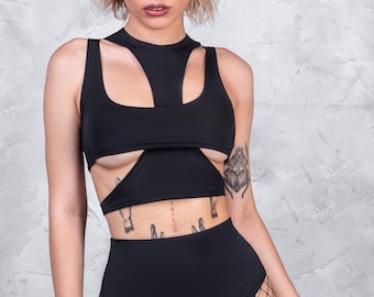 Techno Shorts, Black Rave Shorts, Rave Shorts, Festival Shorts, Sexy Festival Outfit, Rave Set, Festival Outfit Woman, Rave Outfit Woman