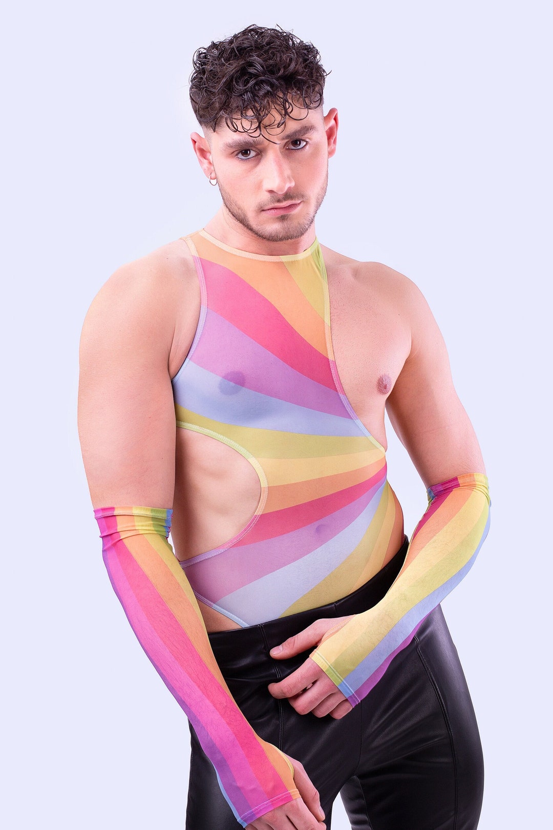 Rainbow Bodysuit Rave Bodysuit Pride Men Bodysuit Etsy