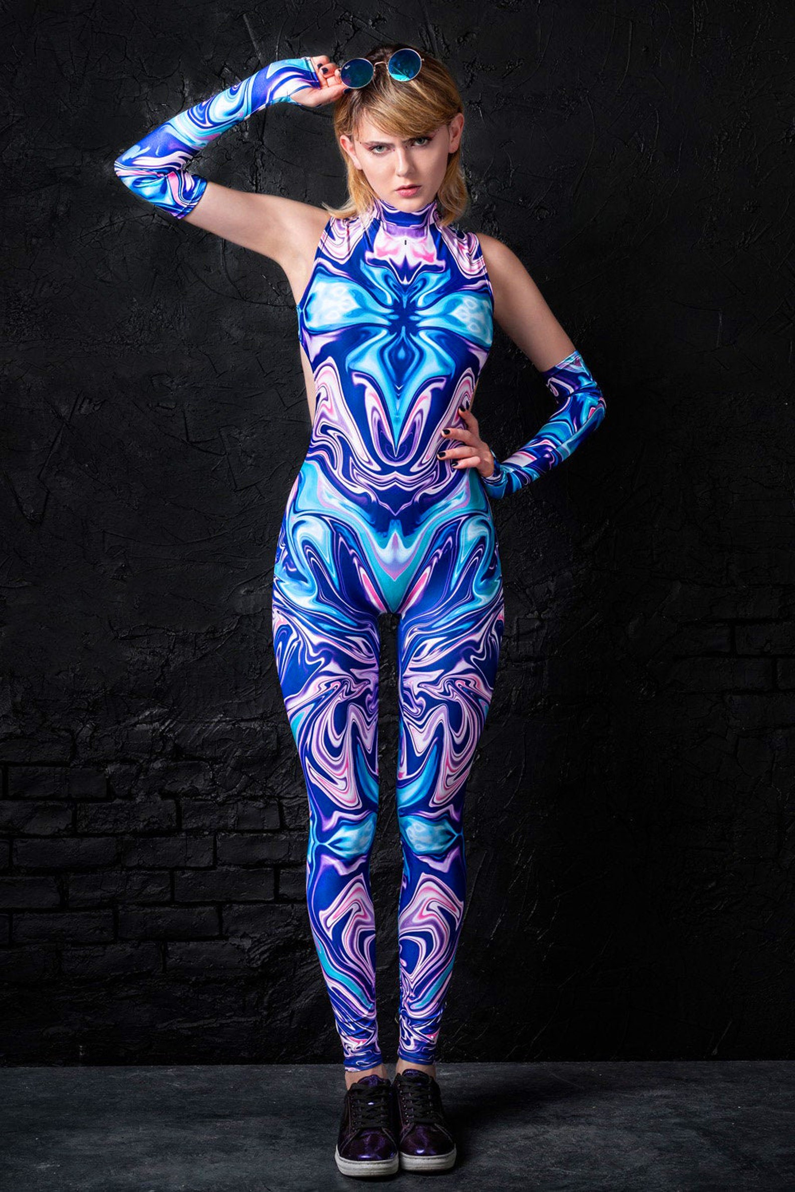 Festival Clothing Womens Unitard Psychedelic Clothing Rave Etsy