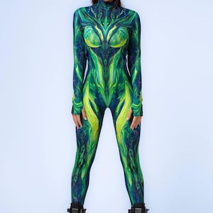 Rave Bodysuit Woman, Festival Costume Woman, Burning Man Outfit, Psychedelic Bodysuit, Rave Clothing, Festival Outfit Women, Rave Outfit