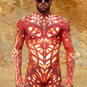 Tuta da uomo per feste, costume da festival, vestito da rave da uomo, costume da Burning Man, costume da rave da uomo, tuta psichedelica da uomo, abbigliamento da rave da uomo
