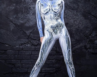Festival Costumes For Women, Futuristic Clothing, Rave Costume For Women, Festival Costumes Women, Womens Rave Bodysuit, Rave Bodysuit Women