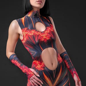 Rave Catsuit For Women, Festival Outfit For Women, Rave Costume, Festival Clothing, Festival Costume, Burning Man Outfit, Rave Clothing