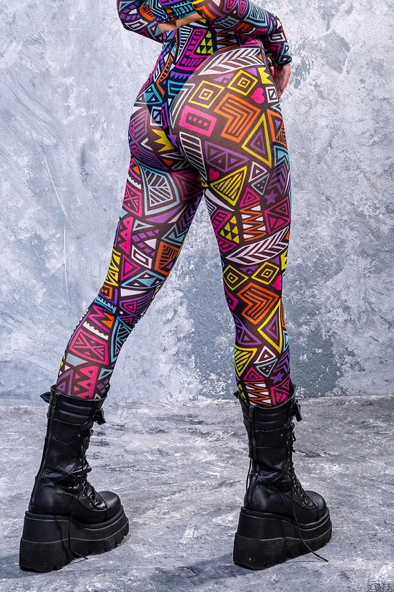 Tribal Mesh Leggings, Transparent Leggings, Fishnet Leggings, Mesh