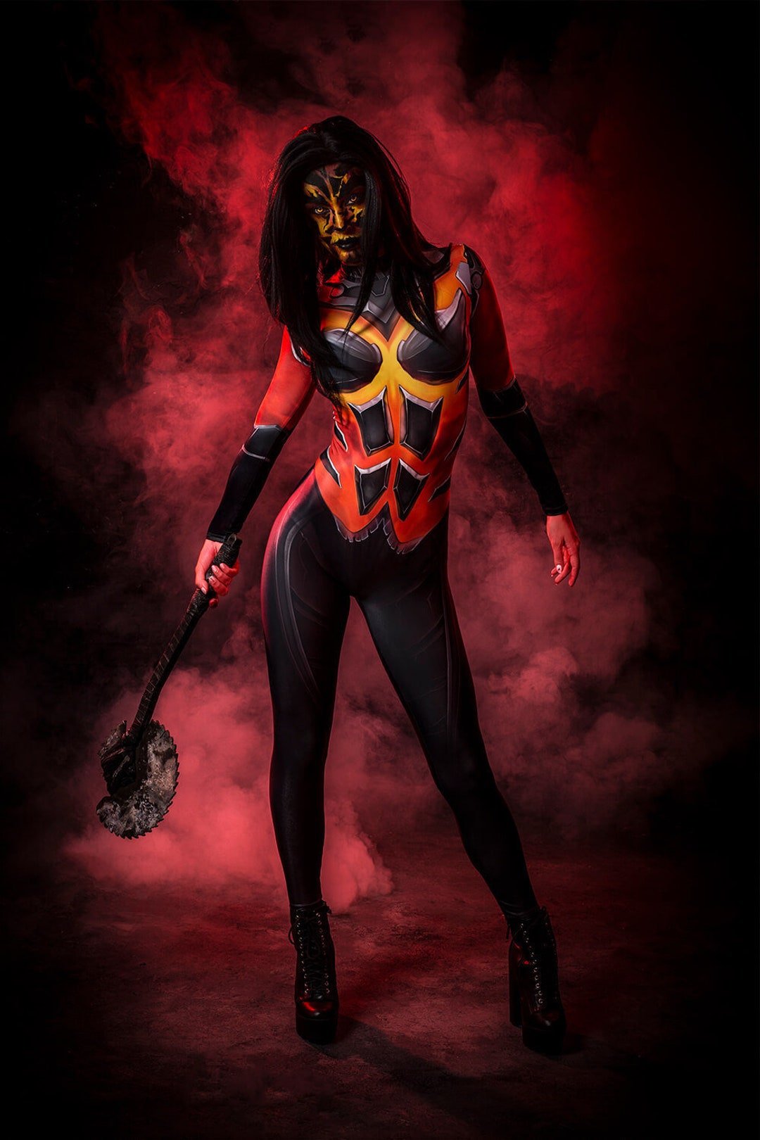 Sexy Devil Costume Women Demon Costume Halloween Devil Costume Adult Red Devil Bodysuit