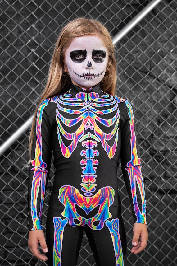 Rainbow Skeleton Costume, Girls Halloween Costume, Halloween