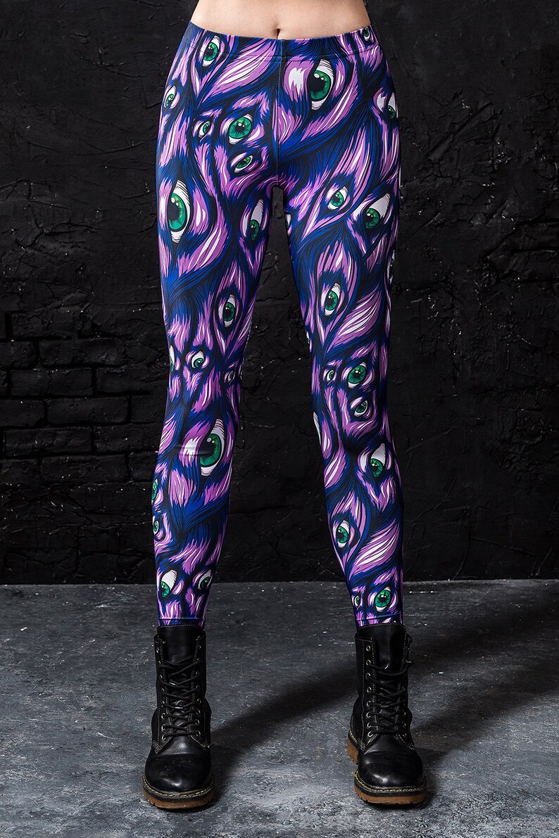 Pastel Goth Clothing Funky Leggings Printed Leggings Women Etsy