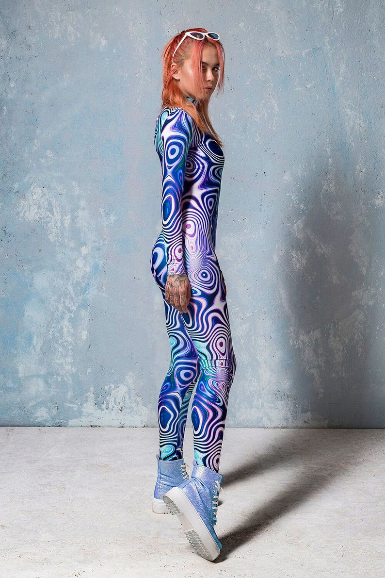 Festival Clothing Women, Burning Man Clothing Women, Rave Clothing, Festival Bodysuit, Rave Outfit, Sexy Rave Bodysuit, Psychedelic Clothing image 3