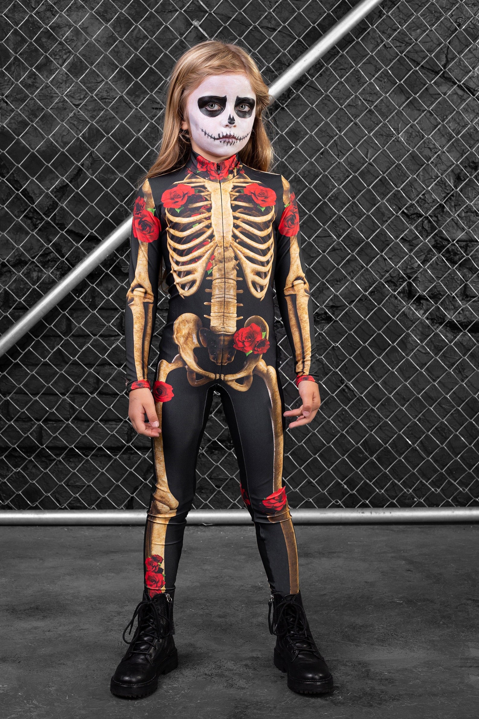 Skeleton Girl Large Childrens Costume Female main image 0