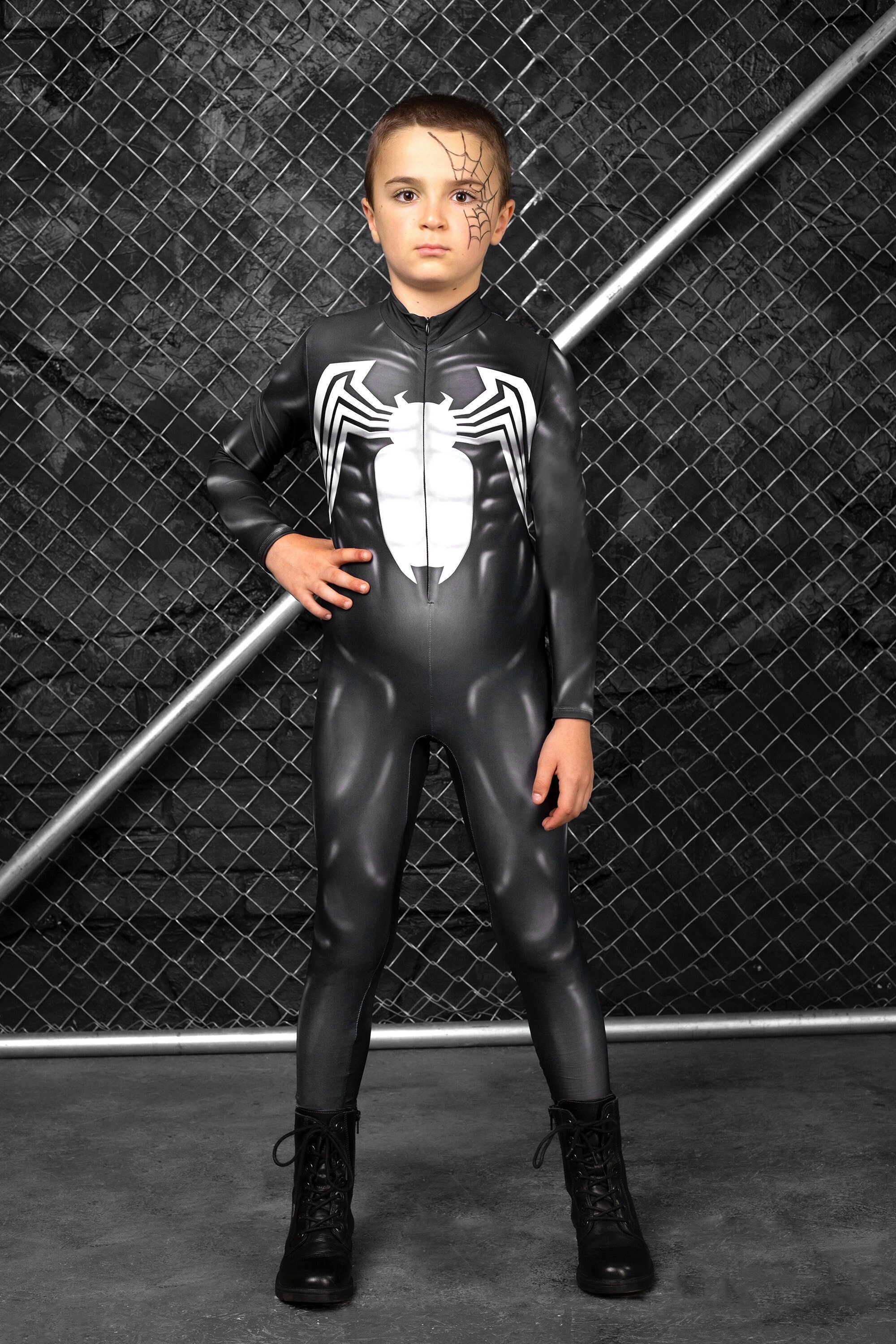 New Venom Costume Kids Suit Jumpsuit Boys Symbiote Spiderman