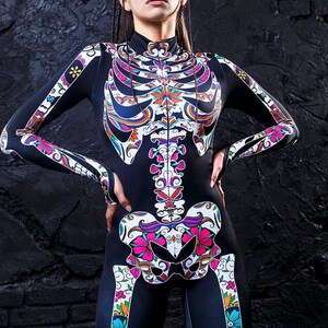 Sexy Skeleton Bodysuit, Women Skeleton Catsuit, Halloween Costume Women, Sexy Skeleton Costume, Halloween Costume Adult, One Piece Costume