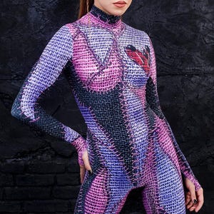 Voodoo Doll Halloween Costume, Voodoo Catsuit, Voodoo Costume, Zombie Costume, Woman Halloween Costume, Sexy Halloween Costume Adult BADINKA