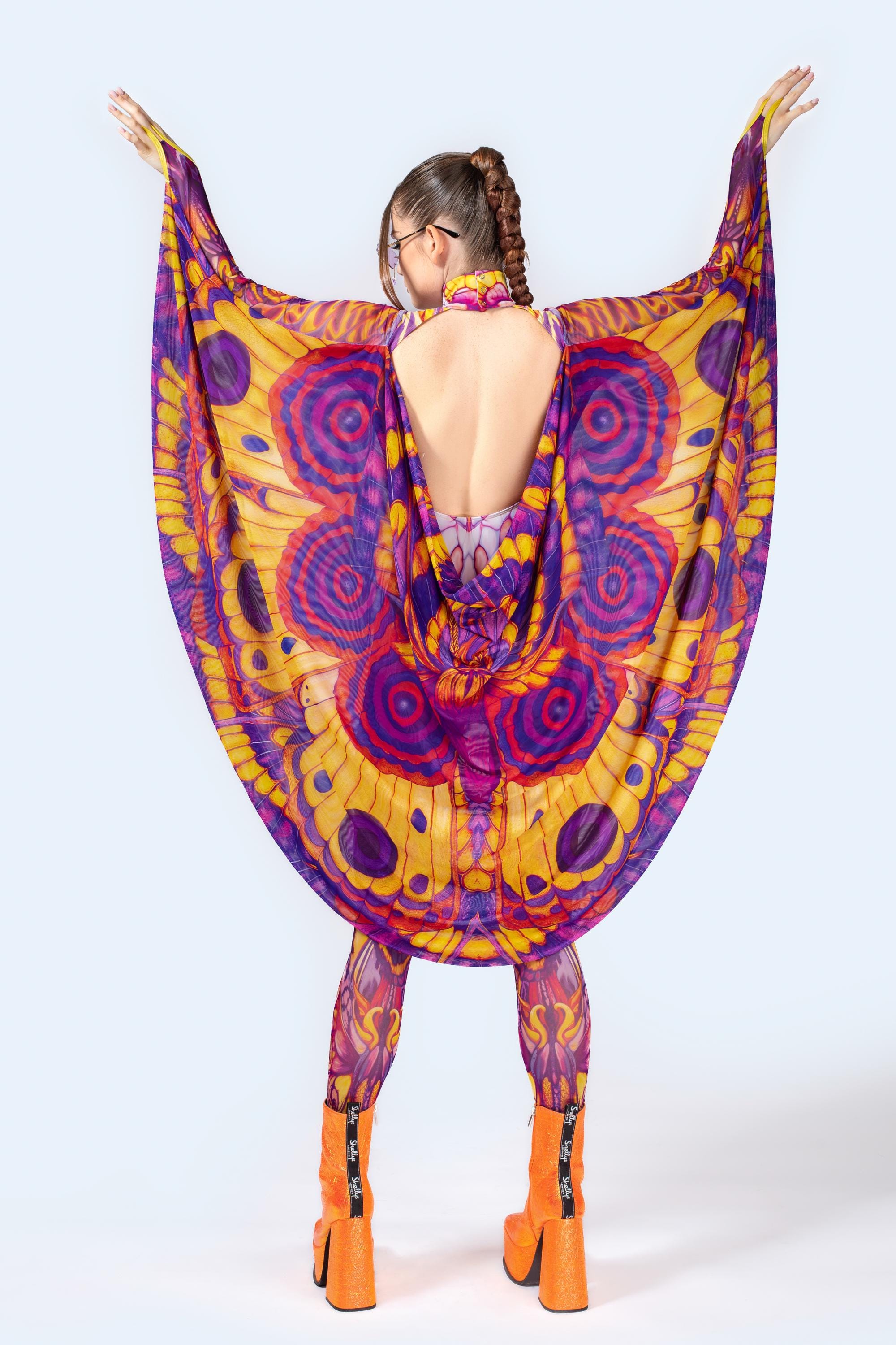 Keyhole Trippy Psychedelic Festival Keyhole Winged Catsuit – Rave Outfit for Women ...