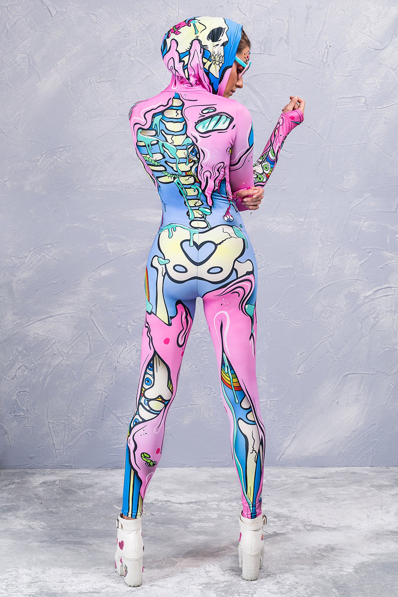 Halloween Skeleton Bodysuit Halloween Costumes Women Funny Etsy