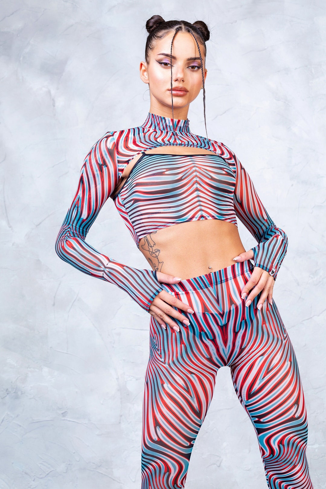 Rave Mesh Set, Rave Crop Top, Mesh Shrug Top, Mesh Bolero, Festival ...
