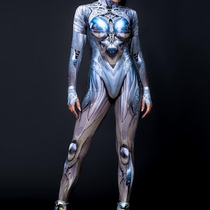 Armor Costume Woman, Halloween Costume Women, Superhero Costume Woman, Cosplay Halloween Costumes, Unique Halloween Outfit, Cyberpunk Wear image 3