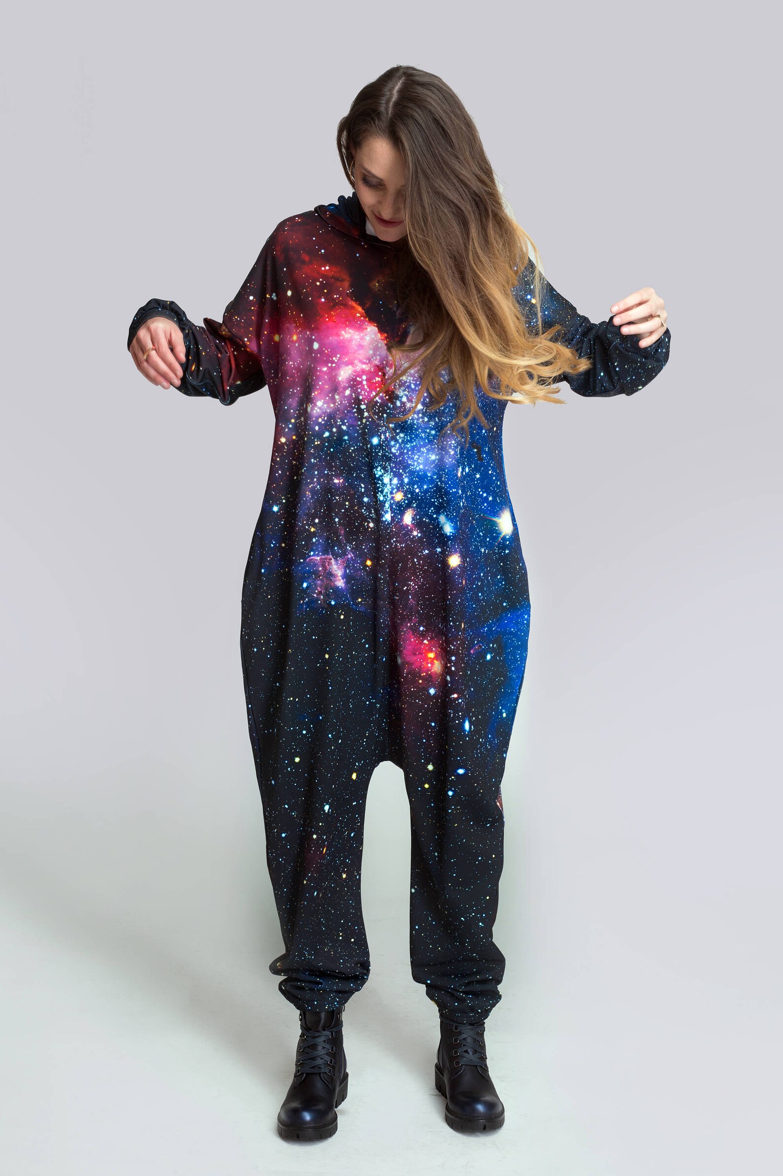 Galaxy Adult Onesie Galaxy Onesie Galaxy Jumpsuit Womens Etsy