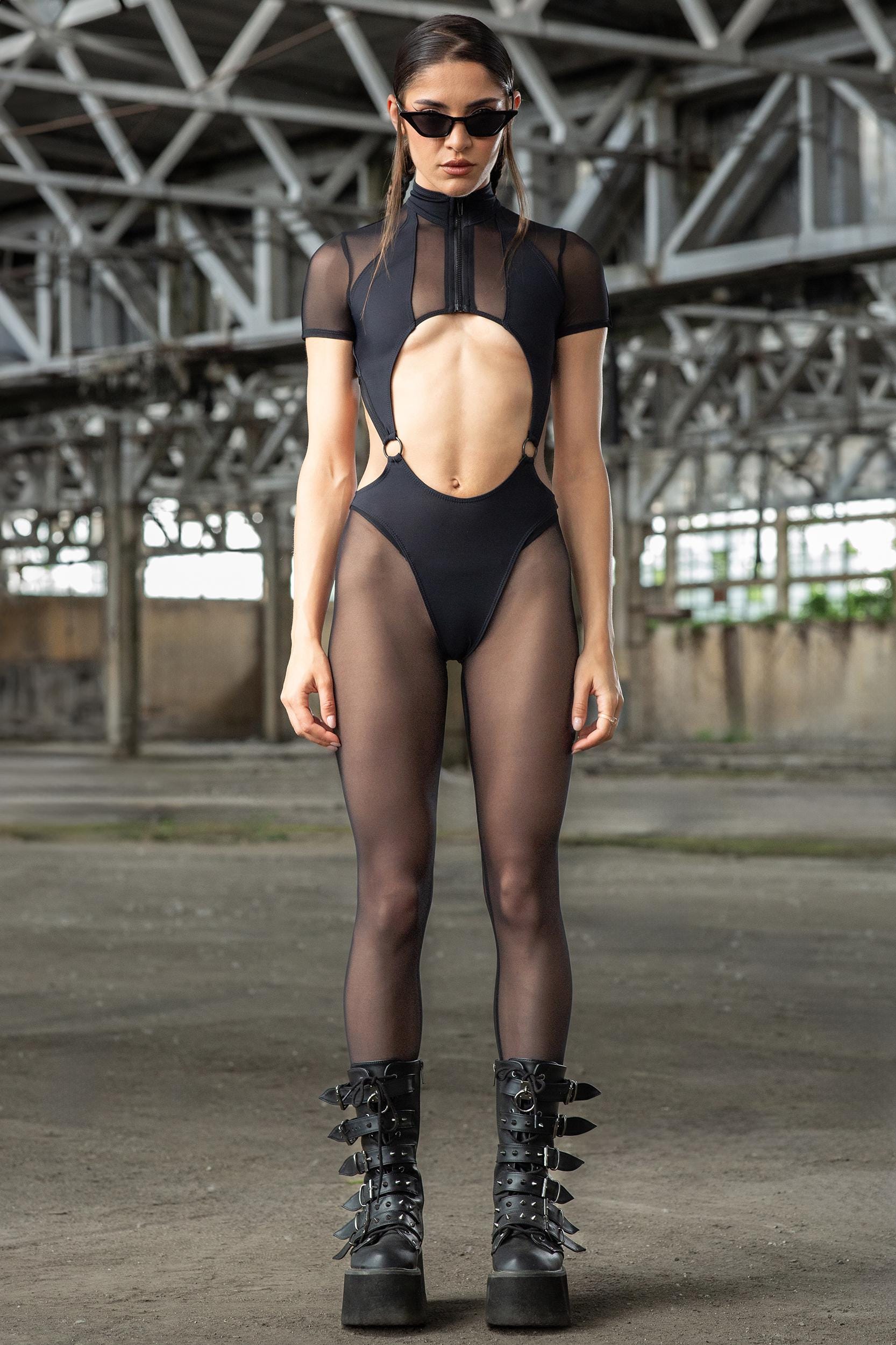 Rave Catsuit For Woman, Sexy Mesh Catsuit For Woman, Rave Party Bodysuit,  Rave Catsuit, Festival Sexy Outfit For Woman, Sexy Rave Clothing